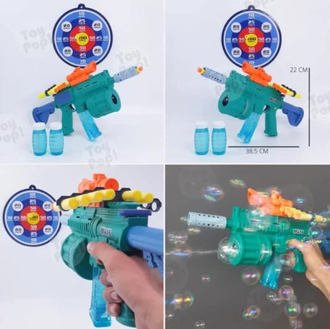 3 in 1 Toy Gun for Soft Bullet with Bubble Maker Gun Toy & Light Music  | LO668-13IN1