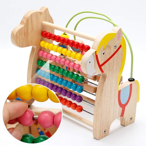 Wooden Colorful Trojan Horse Educational Learning Toy Set, Multicolour | WT-173	 TROJAN HORSE ROUND