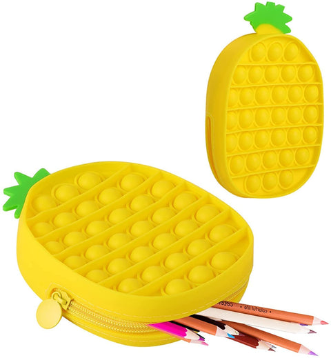 Pineapple Stress Relieving Silicone Pop It Fidget Sling Bag With Keychain | LOKQ0010 MY SAC PRINCIPAL PURSE