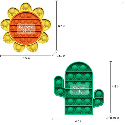 Sunflower with Cactus Pop it Fidget Toy  || MB0209	2IN1 POPPIT SUNFLOWERNROBOT