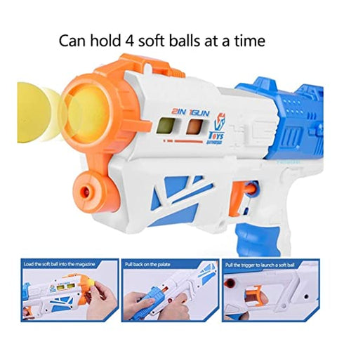Dual Function 5 Ball & Water Shoot Gun Toy || NX648-30 2 IN 1 MAGIC WATER SHOOT
