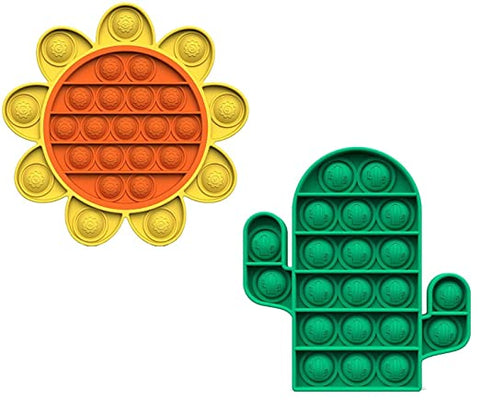 Sunflower with Cactus Pop it Fidget Toy  || MB0209	2IN1 POPPIT SUNFLOWERNROBOT