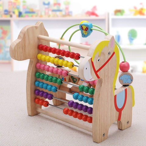 Wooden Colorful Trojan Horse Educational Learning Toy Set, Multicolour | WT-173	 TROJAN HORSE ROUND