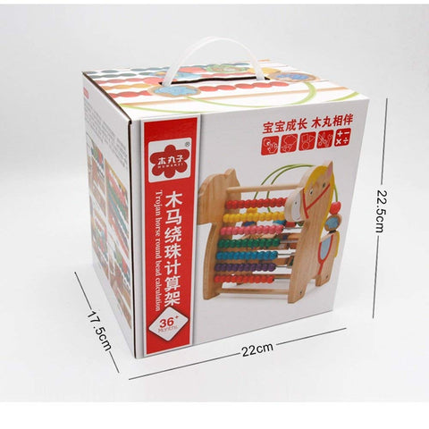 Wooden Colorful Trojan Horse Educational Learning Toy Set, Multicolour | WT-173	 TROJAN HORSE ROUND