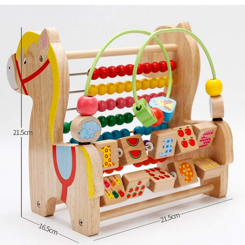 Wooden Colorful Trojan Horse Educational Learning Toy Set, Multicolour | WT-173	 TROJAN HORSE ROUND