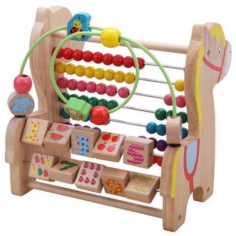 Wooden Colorful Trojan Horse Educational Learning Toy Set, Multicolour | WT-173	 TROJAN HORSE ROUND