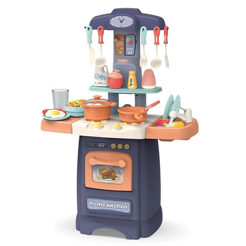 Kitchen Playset, with Realistic Lights & Sounds, Play Sink with Running Water,Dessert Shelf Toy & Kitchen Accessories Set for 4 Year Old Girls | LO889-175 KITCHEN SET