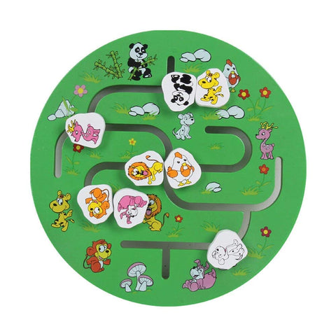 Round Shape Educational Animal Maze, Number Maze, Fruit Maze Labyrinth Wooden Toy Puzzle Game - for Boy's and Girl's Ages 3+ | WOODEN PUZZLE