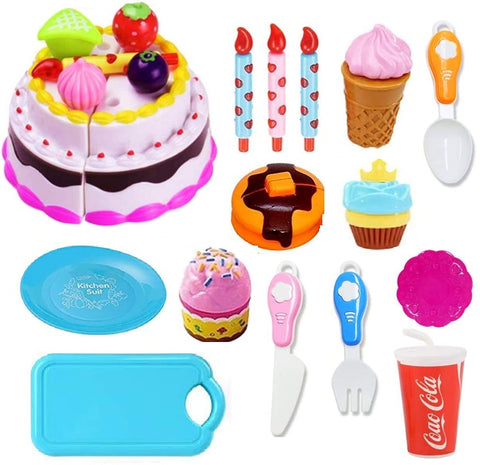 Realistic Sliceable Cake Cutting Toy for Kids Pretend Play Toy  | HMC30005 HAPPY BIRTH SET