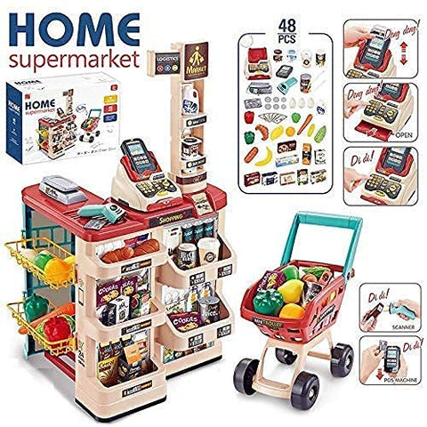 Big Size Play Store with Shopping Cart ,Scanner,Light & Sound Effects | LO668-79