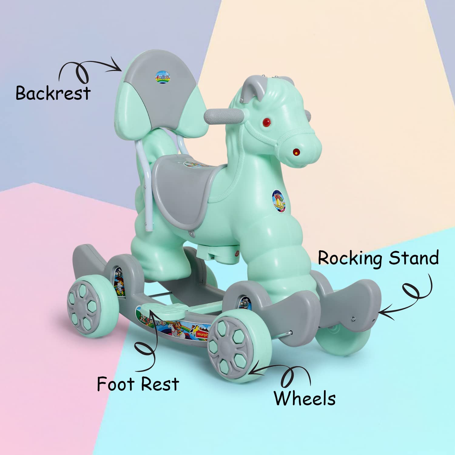 Murphy Horse Rider For Kids | 2 in 1 With Rocking Horse– KidsROAR