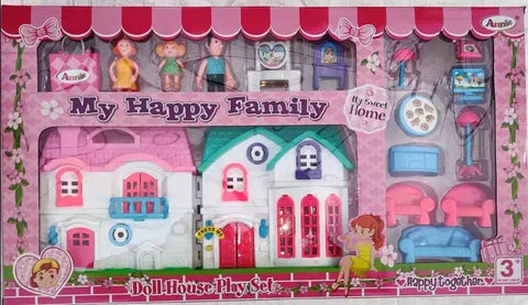 My Happy Family Doll House Playset for Kids Fun (Multicolor) | LOAFB	MY HAPPY FAMILY BIG
