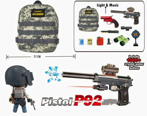 3 in 1 Water Soft Dart Gun Bullet Airdrop Bag and Helmet  | LOHMC7511 BATTLE OF VIKNDI PLAY SET