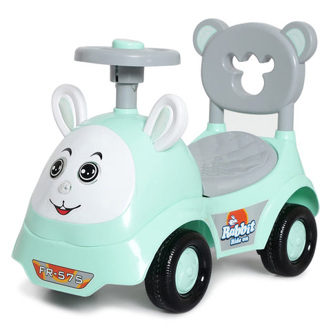 Ride Kids Push Car Rabbit Toy Car Backrest and Under Seat Storage Utility Box with Music Horn for Baby (Age 1 to 3 Years )