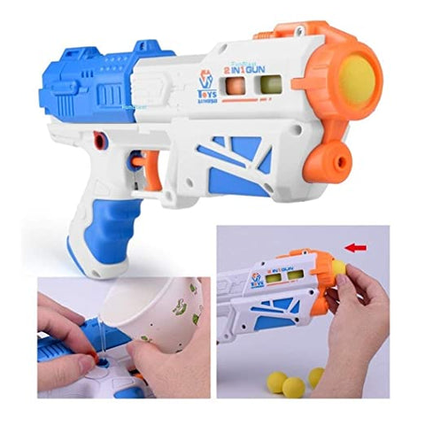 Dual Function 5 Ball & Water Shoot Gun Toy || NX648-30 2 IN 1 MAGIC WATER SHOOT