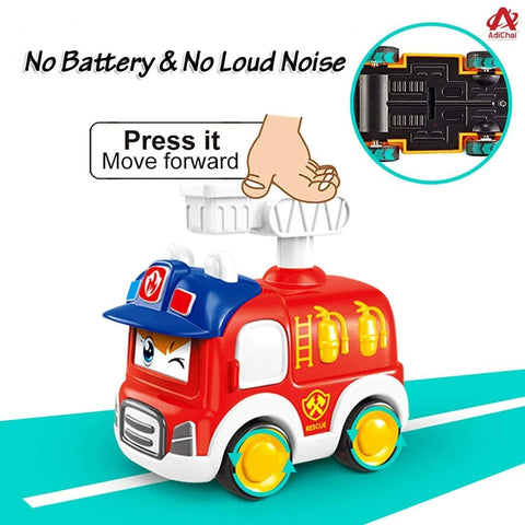 Unbreakable Friction Powered Cute Design | LO901-2 PRESS & GO FIRE TRUCK 10 PCS