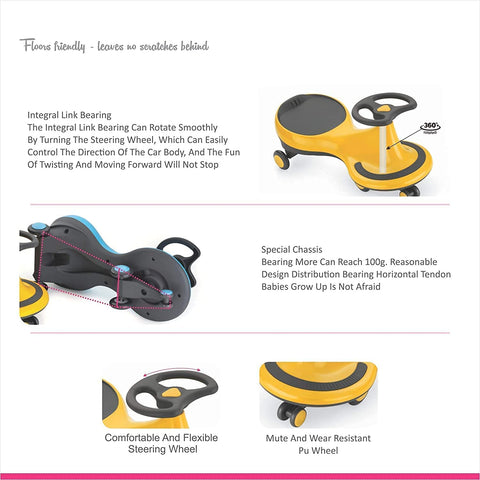 Megica Swing Car For Kids | With Music And Light