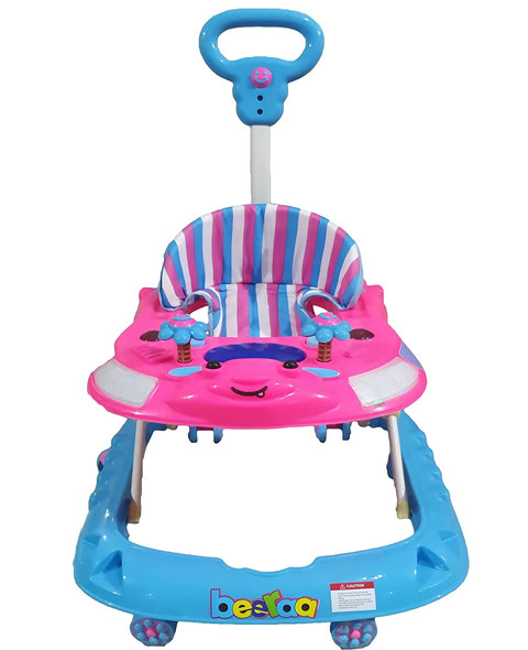 Baby Walker With Height Adjustable And Parental Handle With Lights And Music Beera Walker