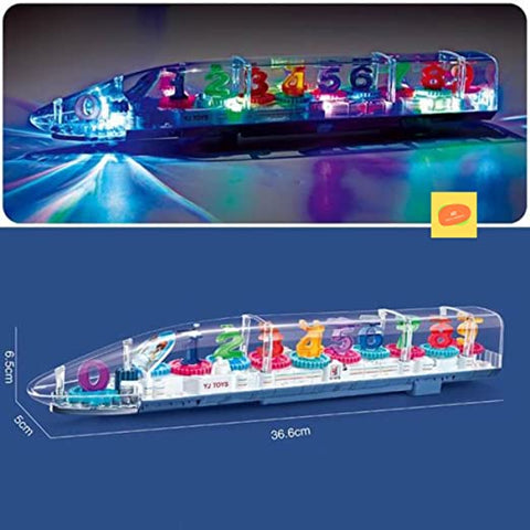 Transparent 3D Train Toy With  Sound and Light  || LOYJ388-63 GEAR TRAIN