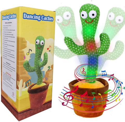 Dancing Cactus Talking Plush Toy with Singing & Recording Function - Repeat What You Say - Rechargeable Cable | LOL008	DANCING CACTUS