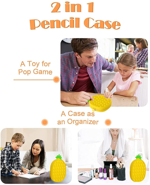 Pineapple Stress Relieving Silicone Pop It Fidget Sling Bag With Keychain | LOKQ0010 MY SAC PRINCIPAL PURSE