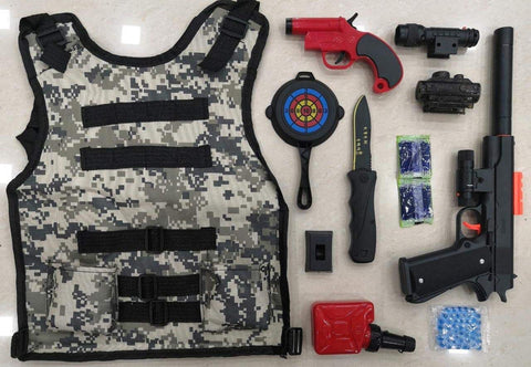 3 in 1 Water Soft Dart Gun Bullet Airdrop Bag and Helmet  | LOHMC7511 BATTLE OF VIKNDI PLAY SET