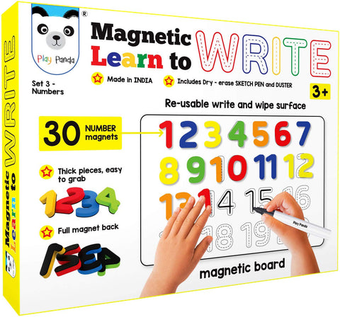 Magnetic Learn to Write Numbers - Includes Write and Wipe Magnetic Board, 30 Number| LONMAGLTW