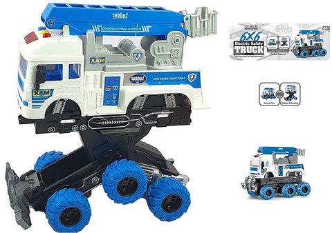 Electric Safety Truck Toy Set Pull Back Vehicles Big Size Tanker Trucks for 3+ Years Old Boys and Girls, Light & Sound Toy for Kids (6x6 Electric Safety Truck Toy) | LOHMC6133 F/R 6*6DUMPER TRUCK