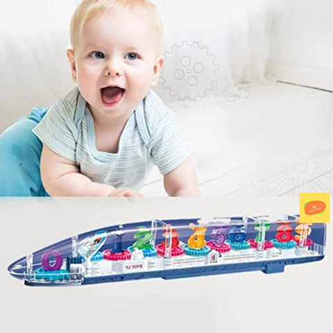 Transparent 3D Train Toy With  Sound and Light  || LOYJ388-63 GEAR TRAIN