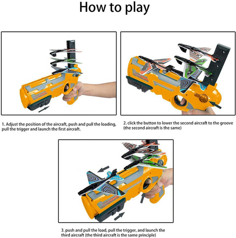 Catapult Plane Toy Aeroplane Pistol Shooting Game Toy Gun Air Battle Glider Aeroplane Launcher | AIR BATTLE LAUNCH GUN