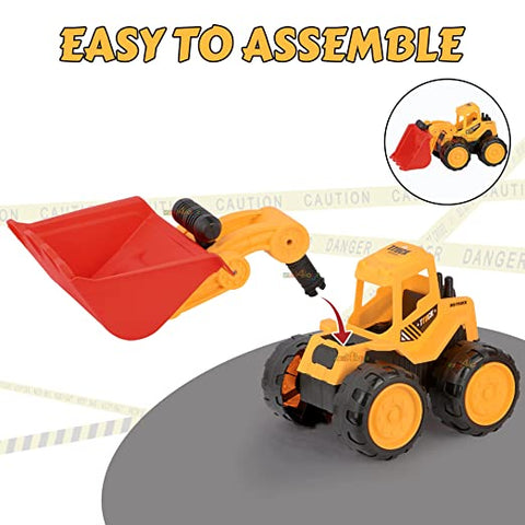 Construction Toys for Kids Big Size Bulldozer Truck Toy Engineering Toy Vehicle Pretend Play Trucks - Yellow | MD 6333