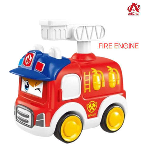 Unbreakable Friction Powered Cute Design | LO901-2 PRESS & GO FIRE TRUCK 10 PCS