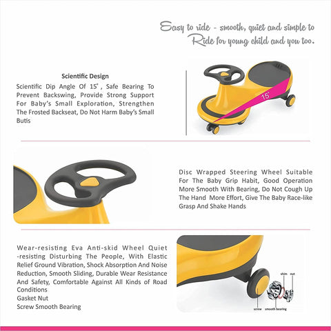 Megica Swing Car For Kids | With Music And Light