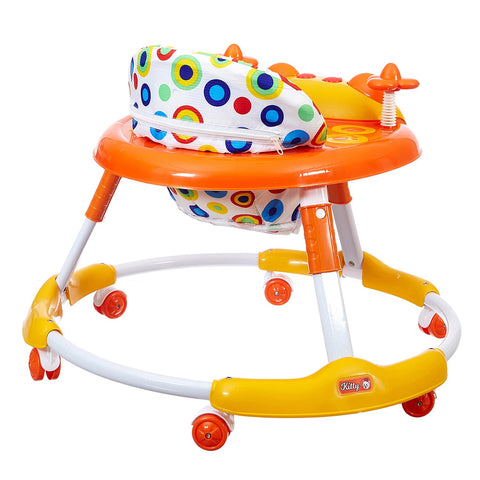 Kitty Baby Walker with Music with Rotation Wheels & High Back Rest