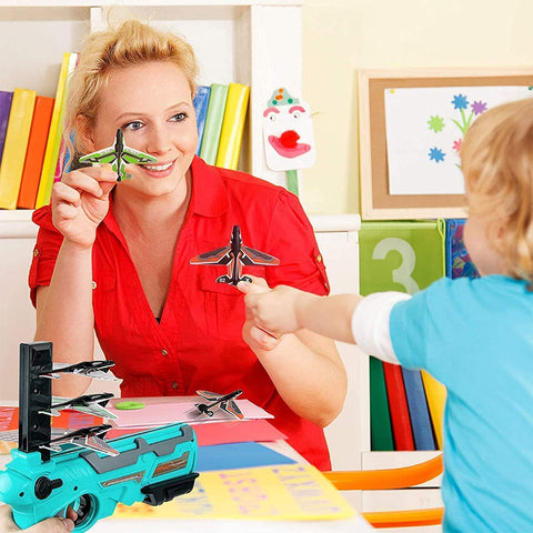 Catapult Plane Toy Aeroplane Pistol Shooting Game Toy Gun Air Battle Glider Aeroplane Launcher | AIR BATTLE LAUNCH GUN