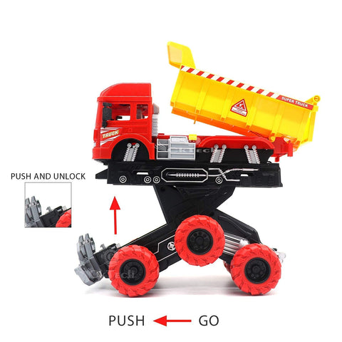Pull Back Friction Powered Crane Toys for Kids - Crane Truck Toys with Light & Sound, Toy for Kids | LOHMC6125 F/R 6*6