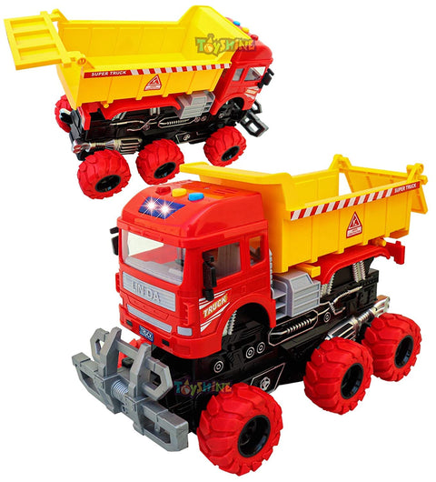 Pull Back Friction Powered Crane Toys for Kids - Crane Truck Toys with Light & Sound, Toy for Kids | LOHMC6125 F/R 6*6