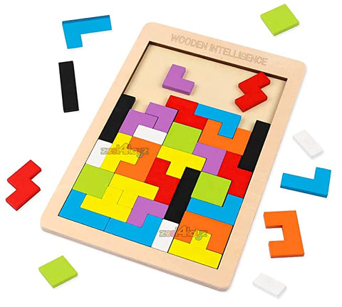 Russian Blocks Board Puzzle Multicolour - 40 Pieces | WT-MWZ-601 RUSSIAN BLOCK WOOD