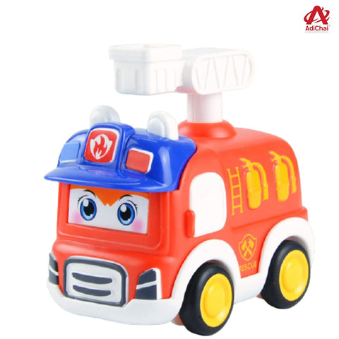 Unbreakable Friction Powered Cute Design | LO901-2 PRESS & GO FIRE TRUCK 10 PCS
