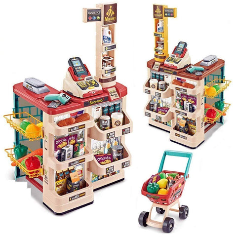 Big Size Play Store with Shopping Cart ,Scanner,Light & Sound Effects | LO668-79