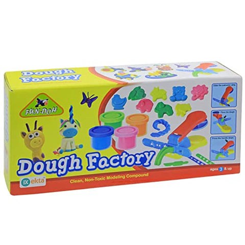 Fun-Doh Dough Factory | Non-Toxic Art & Craft Modeling Clay Compound Kit for Boys & Girls Kids Children/Boys & Girls Kids Play | INT125 DOUGH FACTORY SR EKTA