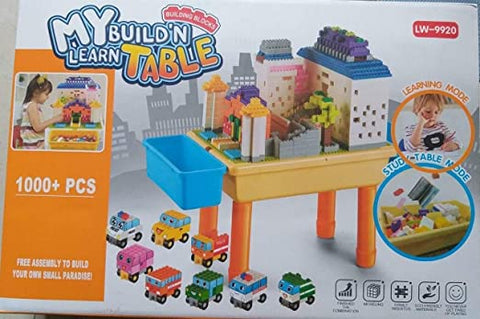 Build and Learn Table, Building Blocks kit 1000  ||  LW-9920	STUDY TABLE 1000PCS