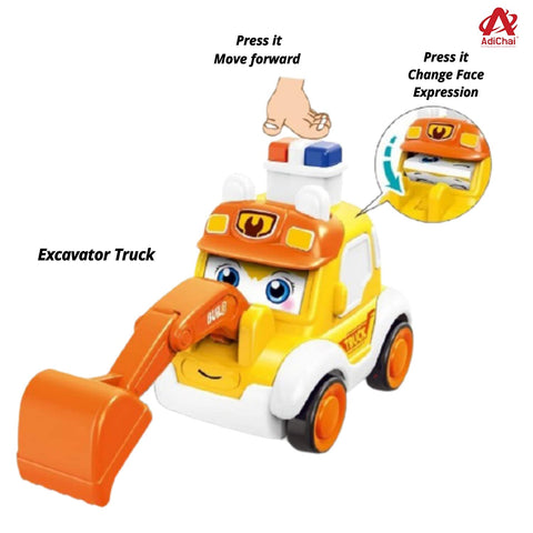 Unbreakable Friction Powered Cute Design | LO901-2 PRESS & GO FIRE TRUCK 10 PCS