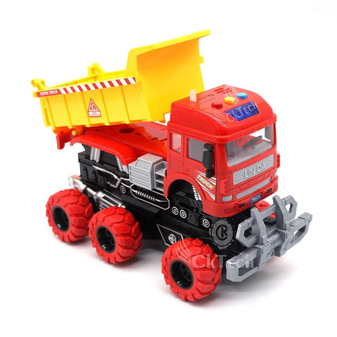 Pull Back Friction Powered Crane Toys for Kids - Crane Truck Toys with Light & Sound, Toy for Kids | LOHMC6125 F/R 6*6
