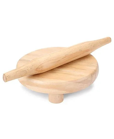 Wooden Chakla Belan - Cream | INT388