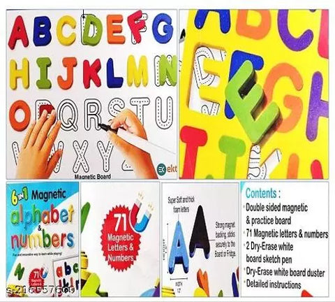 Magnetic Learning and Play Alphabet, 123, letters kit for Kids, Write and Wipe Practice Board, ABC Puzzle | INT412