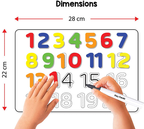 Magnetic Learn to Write Numbers - Includes Write and Wipe Magnetic Board, 30 Number| LONMAGLTW