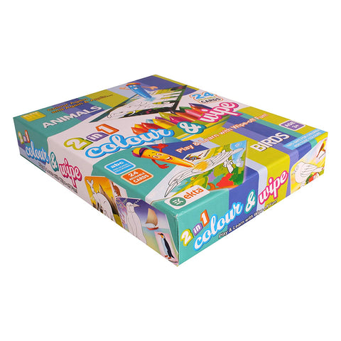 Colour And Wipe Animal and Birds  | INT174 2 IN 1 COLOUR N WIPE ANIMAL + BIRDS