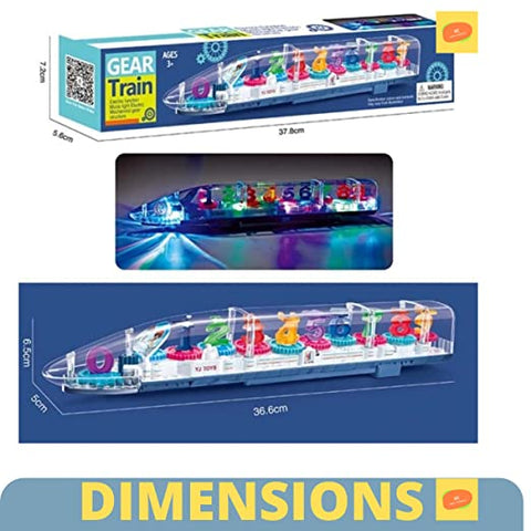 Transparent 3D Train Toy With  Sound and Light  || LOYJ388-63 GEAR TRAIN