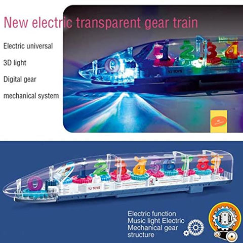 Transparent 3D Train Toy With  Sound and Light  || LOYJ388-63 GEAR TRAIN